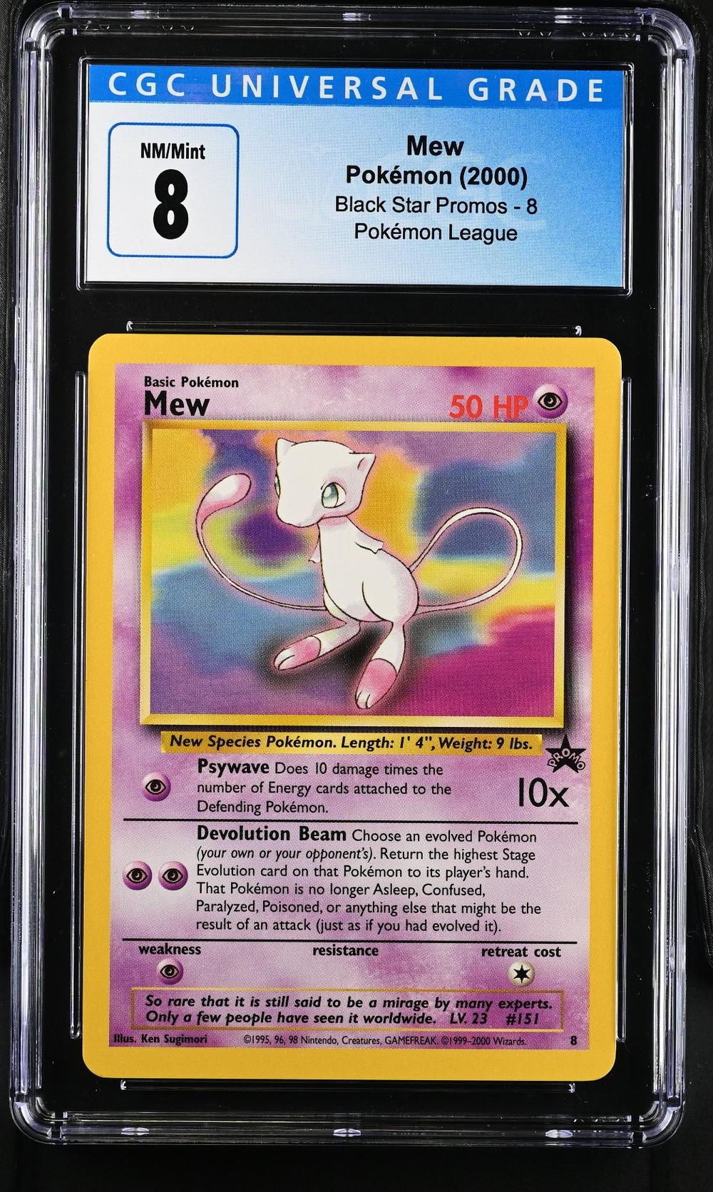 1999 Black Star Promos #8 Mew - Pokémon League (CGC 8 NM-MT)